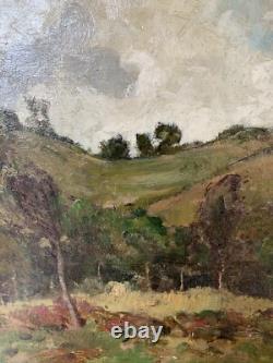 Tableau Ancien Huile Panneau Paysage Jules-Charles Choquet (1846-1934)