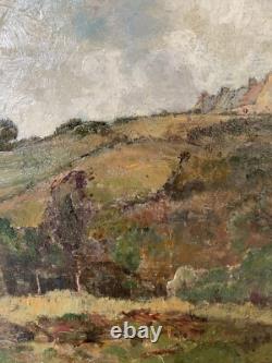 Tableau Ancien Huile Panneau Paysage Jules-Charles Choquet (1846-1934)
