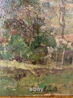 Tableau Ancien Huile Panneau Paysage Jules-Charles Choquet (1846-1934)