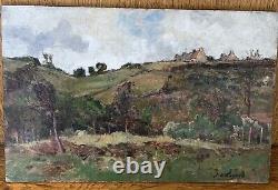Tableau Ancien Huile Panneau Paysage Jules-Charles Choquet (1846-1934)