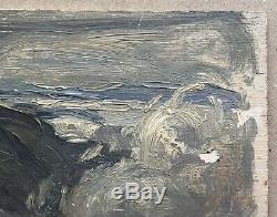 Tableau Ancien Huile Paysage Mer Vagues Ciel Jules Grün (1868-1938) vers 1900