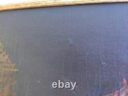 Tableau Ancien Huile Peinture Ecole Francaise Lapin Lievre Fruit Baroque XIX 19