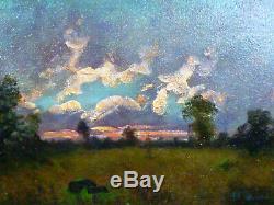 Tableau Ancien Huile Sur Bois Fin 19 Eme Debut 20 Eme Paysage Signature