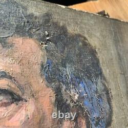 Tableau Ancien Huile Sur Toile Etude Académie Homme Nue Fin XIXEME