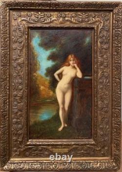Tableau Ancien Nu Jules-Armand Hanriot (1853-1930) Nymphe, circa 1900