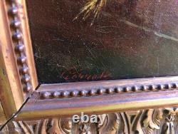 Tableau Ancien Peinture Huile Ecole Francaise Fruit DLG Chardin XIX Cadre Dore