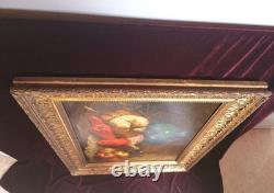 Tableau Ancien Peinture Huile Ecole Francaise Fruit DLG Chardin XIX Cadre Dore