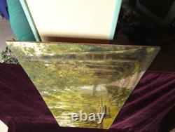 Tableau Ancien Peinture Huile Ecole Francaise de Barbizon Canal Seine DLG XIX 19