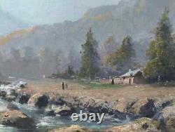 Tableau Ancien Peinture Huile Ecole de Barbizon Montagne XIXeme Levigne Godchaux