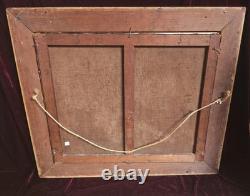 Tableau Ancien Peinture Huile HST Ecole Francaise Fruit Legume Cadre Dore XIX 19