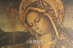 Tableau Ancien Peinture Icône Maternité Portrait Vierge à Lenfant