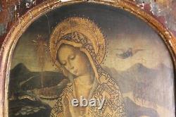 Tableau Ancien Peinture Icône Maternité Portrait Vierge à Lenfant