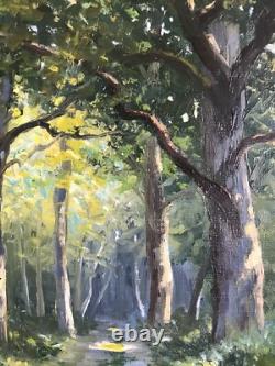 Tableau Ancien Peinture Originale Huile Paysage Bois Signé Encadrée XIXe Siècle