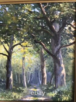 Tableau Ancien Peinture Originale Huile Paysage Bois Signé Encadrée XIXe Siècle