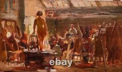 Tableau Avignon Louis Agricol MONTAGNÉ (1879-1960) l'atelier de Cormon, c 1895