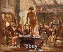 Tableau Avignon Louis Agricol MONTAGNÉ (1879-1960) l'atelier de Cormon, c 1895