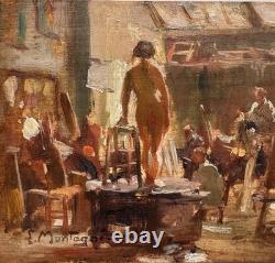 Tableau Avignon Louis Agricol MONTAGNÉ (1879-1960) l'atelier de Cormon, c 1895