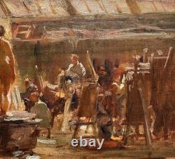 Tableau Avignon Louis Agricol MONTAGNÉ (1879-1960) l'atelier de Cormon, c 1895