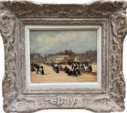 Tableau Fernand Le Gout-Gérard (1856-1924) Scène de marché en Bretagne