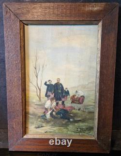 Tableau Guerre 1870 Huile Sur Bois J Plichet 1896