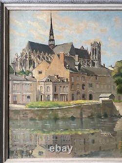 Tableau HSP Cathédrale d'Amiens depuis le pont du Cange (Somme)
