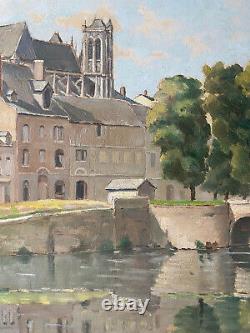 Tableau HSP Cathédrale d'Amiens depuis le pont du Cange (Somme)