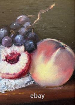 Tableau HSP Confiture, dentelle et fruits signée postimpressionniste + cadre