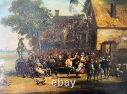 Tableau HSP Fête au village suiveur Teniers II / Verburgh pour restauration