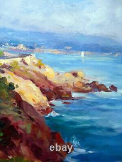 Tableau HSP Marine et paysage pinéde double face Gabriel DESCHAMPS (1919-2011)