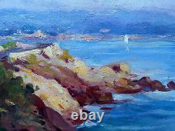 Tableau HSP Marine et paysage pinéde double face Gabriel DESCHAMPS (1919-2011)