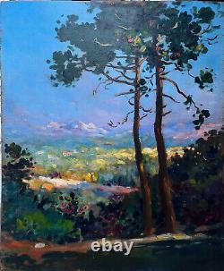 Tableau HSP Marine et paysage pinéde double face Gabriel DESCHAMPS (1919-2011)