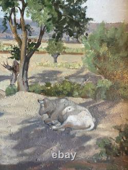 Tableau HSP Pastorale orientaliste signé Eugénie Clarac (1886/1960) Algérie