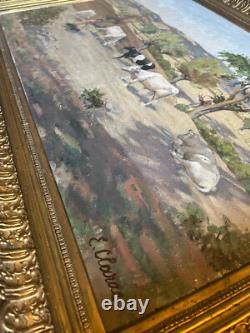 Tableau HSP Pastorale orientaliste signé Eugénie Clarac (1886/1960) Algérie