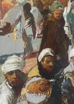 Tableau HSP Patrice Landauer (1965) Orientaliste Le marché oriental