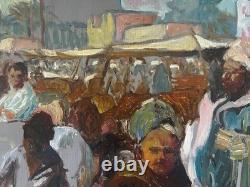 Tableau HSP Patrice Landauer (1965) Orientaliste Le marché oriental