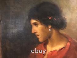 Tableau HST. BOHEMIENNE ou PAYSANNE Monogramme 1910 AUTRICHE HONGRIE