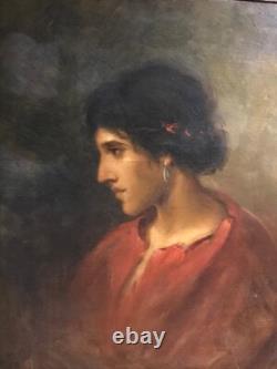 Tableau HST. BOHEMIENNE ou PAYSANNE Monogramme 1910 AUTRICHE HONGRIE