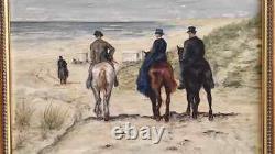 Tableau Hollandais huile sur toile cadre en bois 40 x 50cm en superbe état