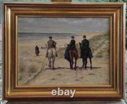 Tableau Hollandais huile sur toile cadre en bois 40 x 50cm en superbe état