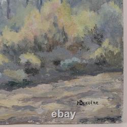 Tableau Huile Paysage Arbres Impressionniste, Hubert Bergère, Peinture Sur Bois