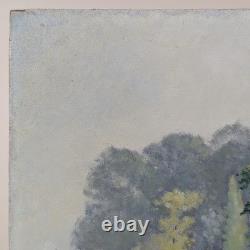 Tableau Huile Paysage Arbres Impressionniste, Hubert Bergère, Peinture Sur Bois