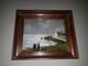 Tableau Huile Sur Bois Et Verre Deux Bigoudenes Et Paysage Bord De Mer Bretagne