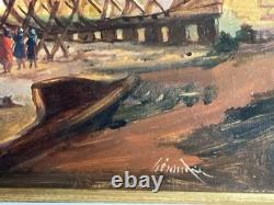 Tableau Huile Sur Bois Toulon Signé