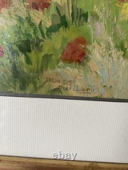 Tableau Huile Sur Papier Marcel JUILLARD Champs Coquelicot Cadre Bois Doré #C800