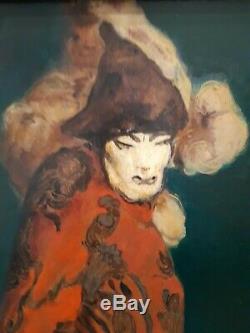 Tableau J. Gabriel Daragnes 1886/1950 théâtre chinois Japon Vietnam Indonésie