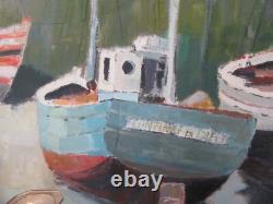 Tableau Le Treport Huile Sur Bois 1950