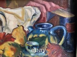 Tableau, Nature Morte Encadrée 1950 signé