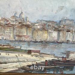 Tableau Peinture Hsb Le Port De Marseille Lombard XXeme