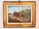 Tableau Peinture Huile Panneau Bois Dor&eacute; Chasse Courre Chien Anglais 19&egrave;me 2/2