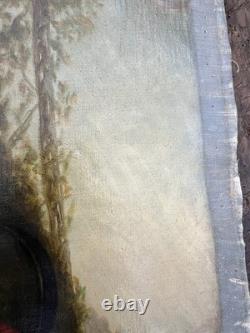 Tableau & Peinture Huile Sur Toile Portrait Femme a LA Robe Rouge Painting